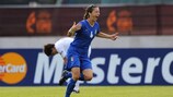 Alessia Tuttino celebrates her strike against England