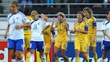 Ukraine celebrate their winner against Finland
