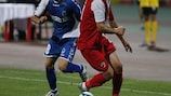 Action from the Dinamo-Slovan play-off in the UEFA Europa League