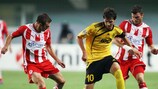 Olympiacos won the first leg 2-0 in Tiraspol