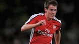 Aaron Ramsey in action against Celtic