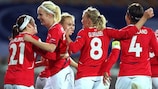 Norway celebrate their third goal