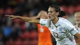 Jill Scott points the way after heading England into the final