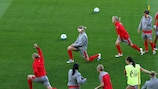 England training on the eve of the match