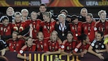 Germany players celebrate their fifth straight European title