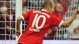 Arjen Robben celebra un tanto con el Bayern