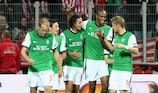 Bremen celebrate Naldo's goal