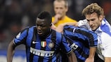 Andriy Shevchenko (right) in action against Inter