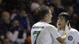 Pablo Brandán et Marius Ion Bilasco sont extatiques après un but de l'Unirea