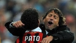 Pato y Leonardo celebran la victoria del Milan en Madrid