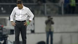 Paulo Bento during Sporting's 1-1 draw at Vitória SC last week, his final away game in charge