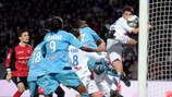 Lyon's Jérémy Toulalan (right) scores the own goal that earned Marseille a 5-5 draw