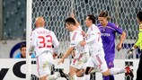 Футболисты "Дебрецена" радуются голу в ворота "Фиорентины" в прошлом сезоне