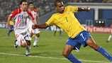 New Shakhtar signing Alex Teixeira Santos in action for Brazil Under-20s