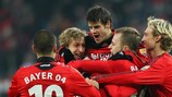 Leverkusen celebrate going 1-0 up