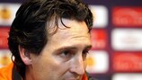 Trainer Unai Emery (Valencia CF) ist trotz der Hinspielpleite gegen Brügge zuversichtlich