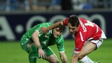 Action from the goalless draw in Israel