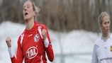 Anja Mittag celebrates scoring