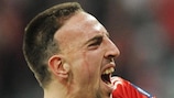 Franck Ribéry festeja o seu golo ante o United
