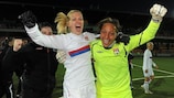 Lara Dickenmann et Sarah Bouhaddi fêtent la première qualification d'un club français pour la Coupe d'Europe féminine