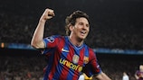 Lionel Messi marcou os quatro golos do Barcelona