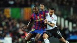 Eric Abidal in action against Arsenal