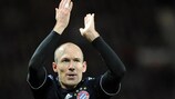 Arjen Robben takes the acclaim after striking the decisive blow for Bayern
