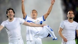 Les joueurs de l'Inter fêtent leur victoire