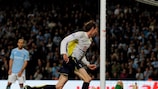 Peter Crouch runs to the Tottenham supporters after scoring what proved to be the winner