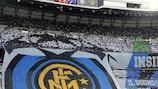 Inter fans unfurl their club emblem at the UEFA Champions League final in Madrid
