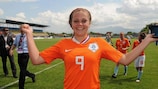 Lieke Martens fête l'un de ses quatre buts pour les Pays-Bas