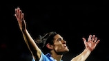 Uruguay striker Edinson Cavani will also don blue for new club Napoli