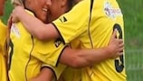 Bardolino Verona celebrate one of their seven goals against Swansea