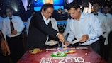 Michel Platini joined the FMF to celebrate its 20th anniversary and a century for Moldovan football