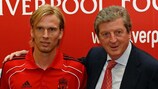 Roy Hodgson (right) shows off his new signing
