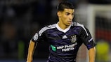 Mbark Boussoufa in first-leg action against Partizan