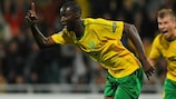 Momodou Ceesay celebrates his opening goal