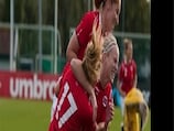 Cecilie Pedersen (centre) opened the scoring for Norway