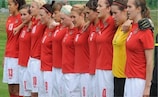 Wales line up during the 2010/11 first qualifying round