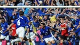 Mikel Arteta celebrates his dramatic equaliser for Everton