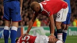 Manchester United winger Antonio Valencia had to be carried off at Old Trafford