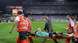 Lionel Messi sai lesionado no Vicente Calderón