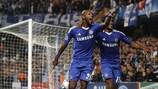 Florent Malouda (right) celebrates with Nicolas Anelka following Chelsea's second goal