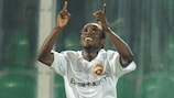Seydou Doumbia celebrates after opening the scoring in Palermo