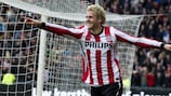 Ola Toivonen celebrates after putting PSV 4-0 up
