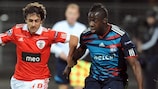 Aly Cissokho (right) in action during Lyon's 2-0 defeat of Benfica on Matchday 3