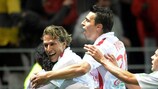 Two late goals against St-Etienne took Brest top