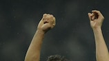Alessandro Del Piero exulta pela vitória da Juventus sobre o Milan, em San Siro