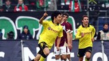 Shinji Kagawa celebrates his opener for Dortmund