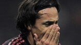 Coup dur pour Filippo Inzaghi (AC Milan), co-meilleur buteur de l'Histoire des compétitions européennes de clubs